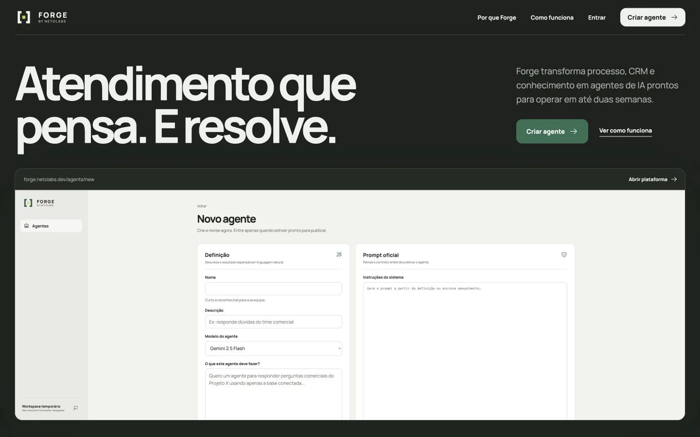 Forge operational AI agent builder preview
